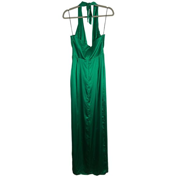 Amanda Uprichard Mezcal 100% Silk Halter Gown Party Formal Hoco Prom Classy XS - Picture 8 of 12